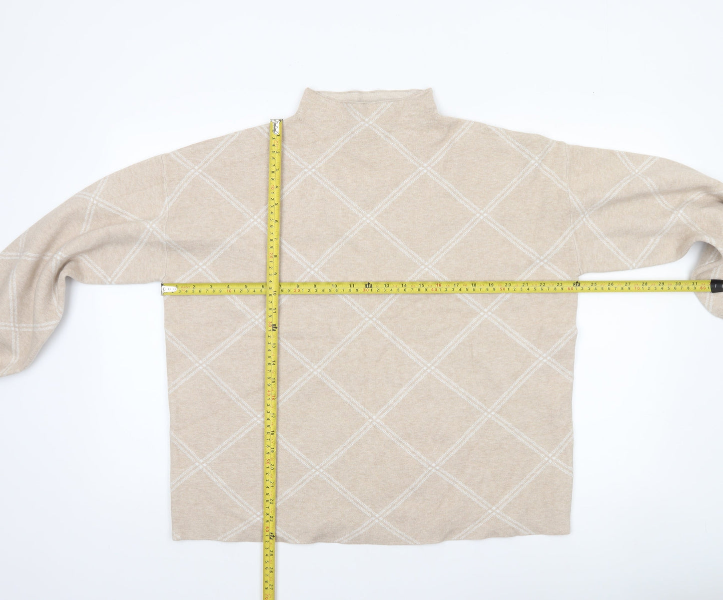 Womens UK Size XL Tahari Beige Pullover Jumper