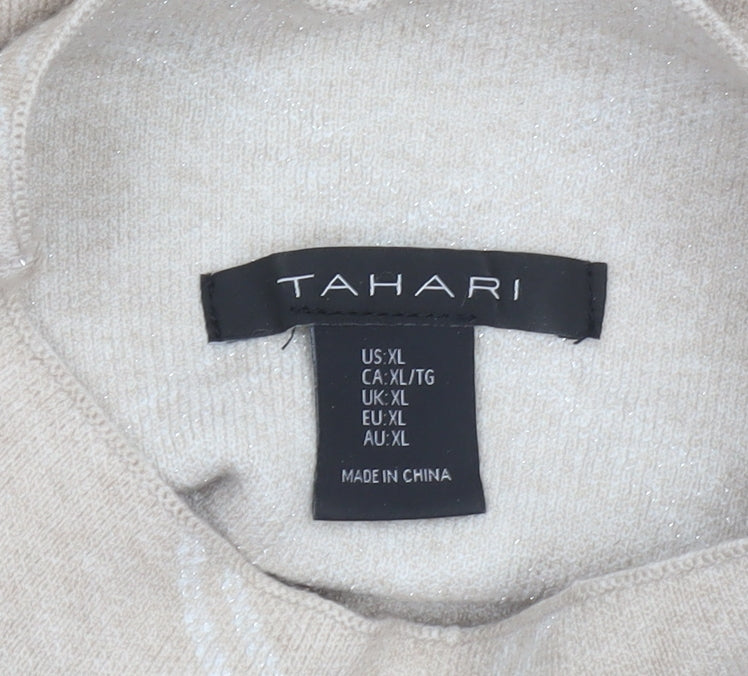 Womens UK Size XL Tahari Beige Pullover Jumper