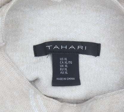 Womens UK Size XL Tahari Beige Pullover Jumper