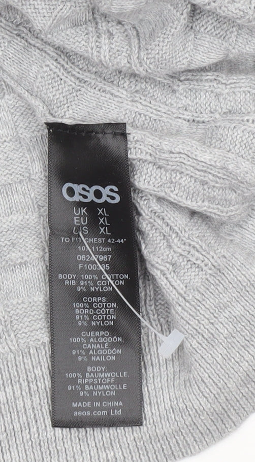 Mens UK Size XL ASOS Grey Pullover Jumper