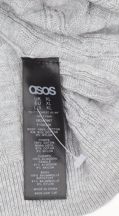 Mens UK Size XL ASOS Grey Pullover Jumper