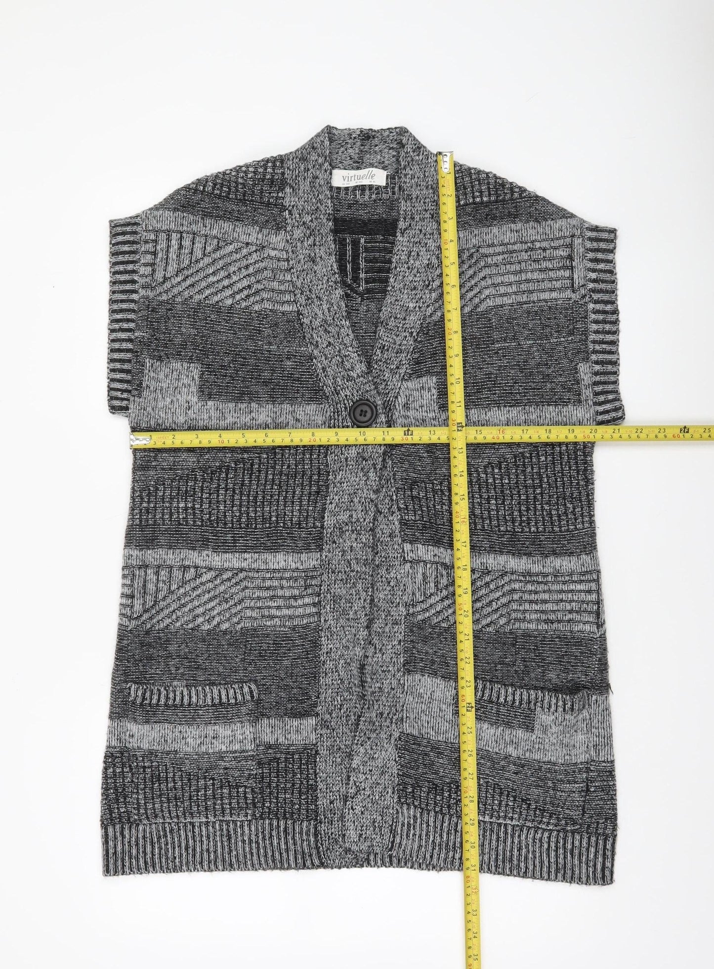 Womens UK Size XS Virtuelle Grey Cardigan Jumper
