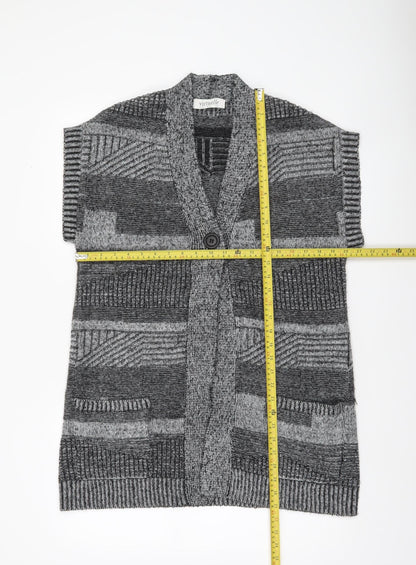 Womens UK Size XS Virtuelle Grey Cardigan Jumper