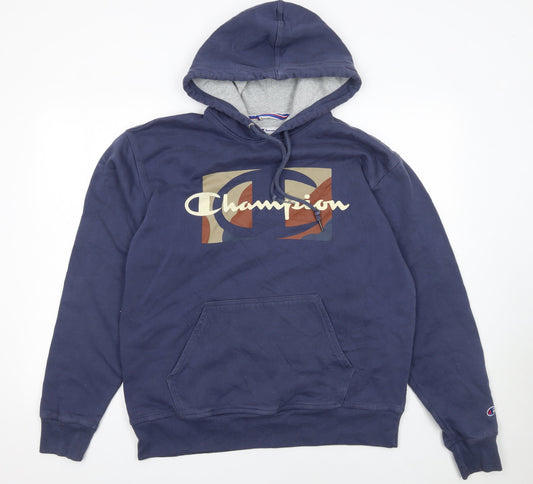 Mens UK Size L Champion Blue Pullover Hoodie