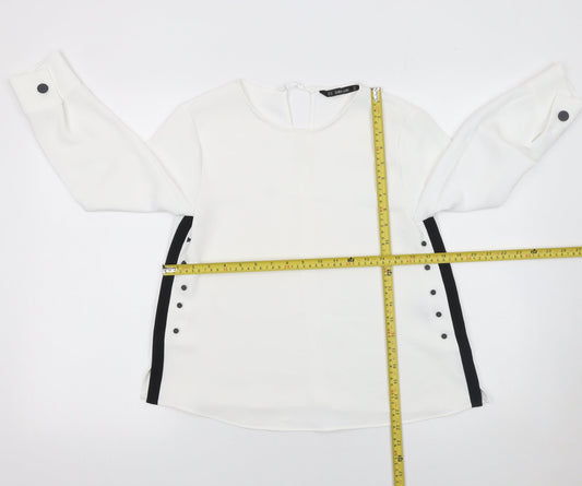 Zara Basic Women’s White Long Sleeve Button Blouse XS