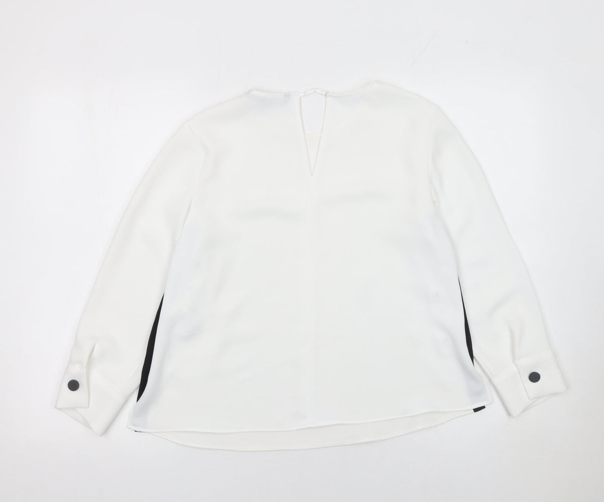 Womens UK Size XS Zara Basic White Basic Blouse