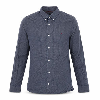Tommy Hilfiger Men Blue Long Sleeve Button-Up Cotton Shirt L