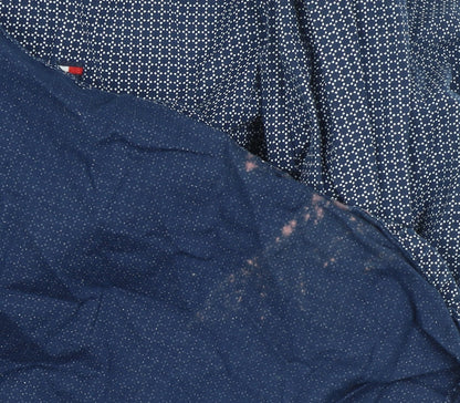 Tommy Hilfiger Men Blue Long Sleeve Button-Up Cotton Shirt L