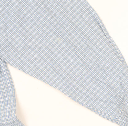 Gladiator Men's Blue Checked Cotton Flannel Long Sleeve Button-Up Shirt XL