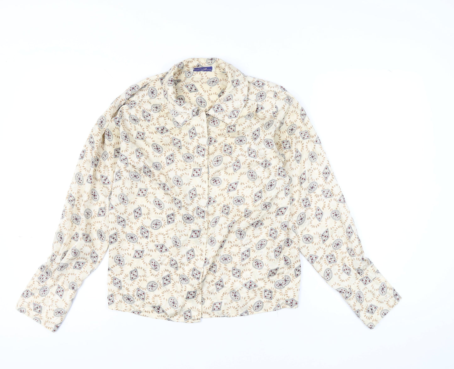 Womens UK Size S Jason Prescott Beige Classic Blouse