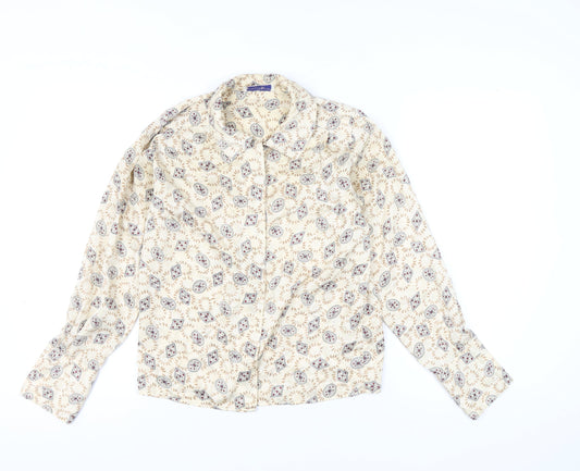 Womens UK Size S Jason Prescott Beige Classic Blouse