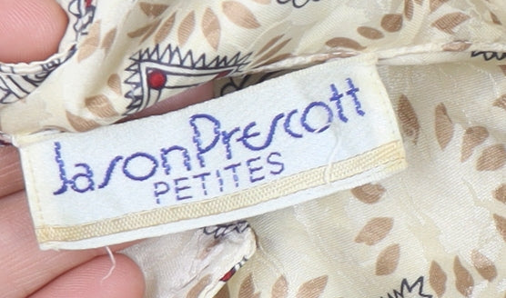 Womens UK Size S Jason Prescott Beige Classic Blouse