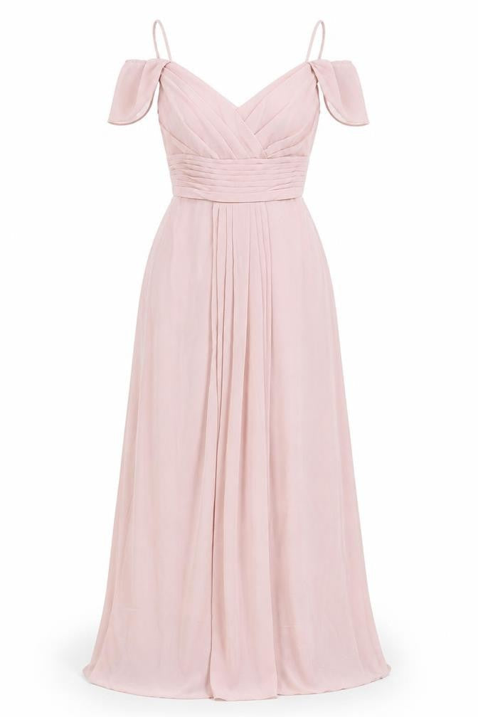 Infinite by Wed2B Women’s Pink Long Ball Gown Chiffon Dress 8-10