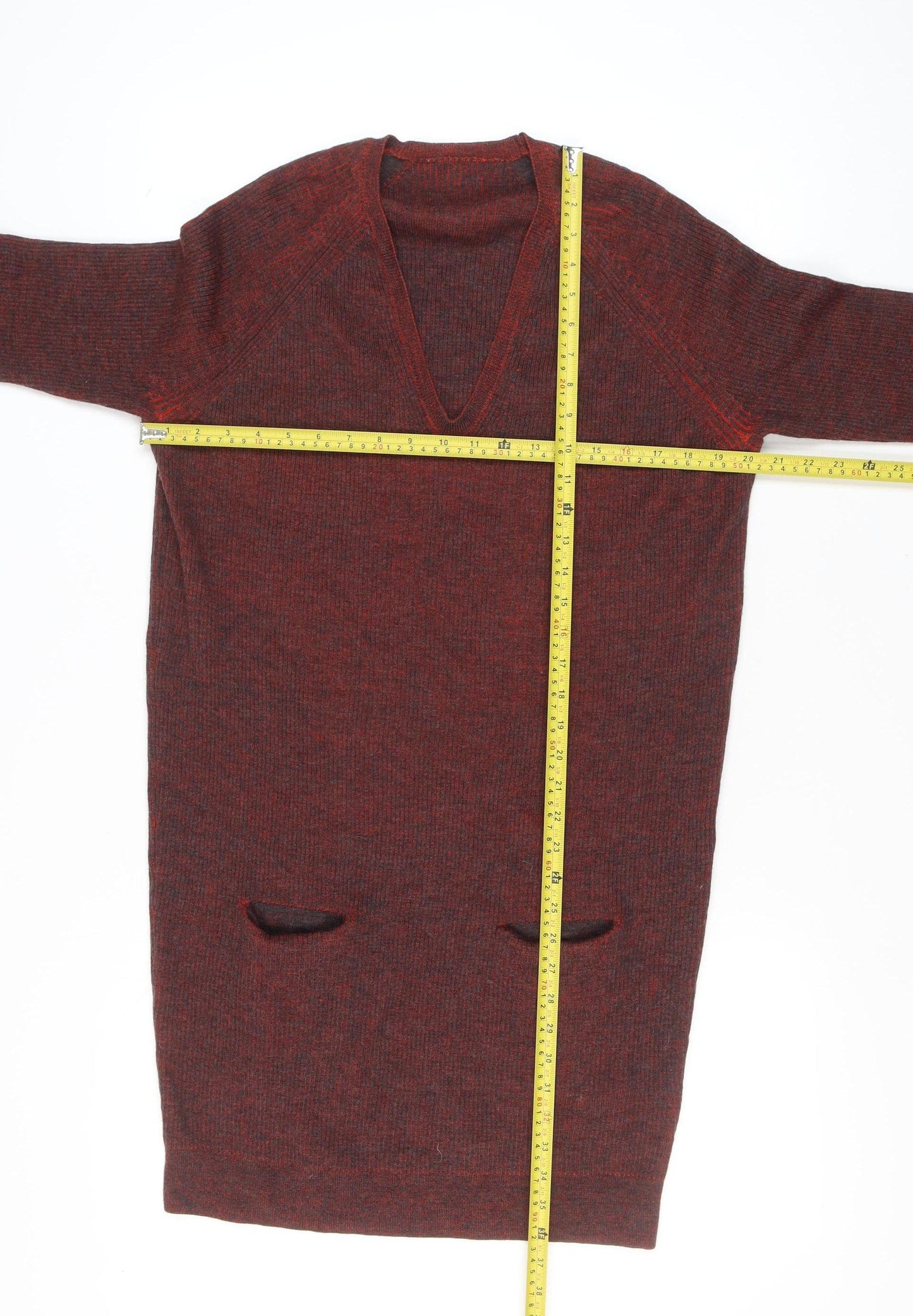 Womens UK Size M NICOLE FARHI Red Tunic Jumper