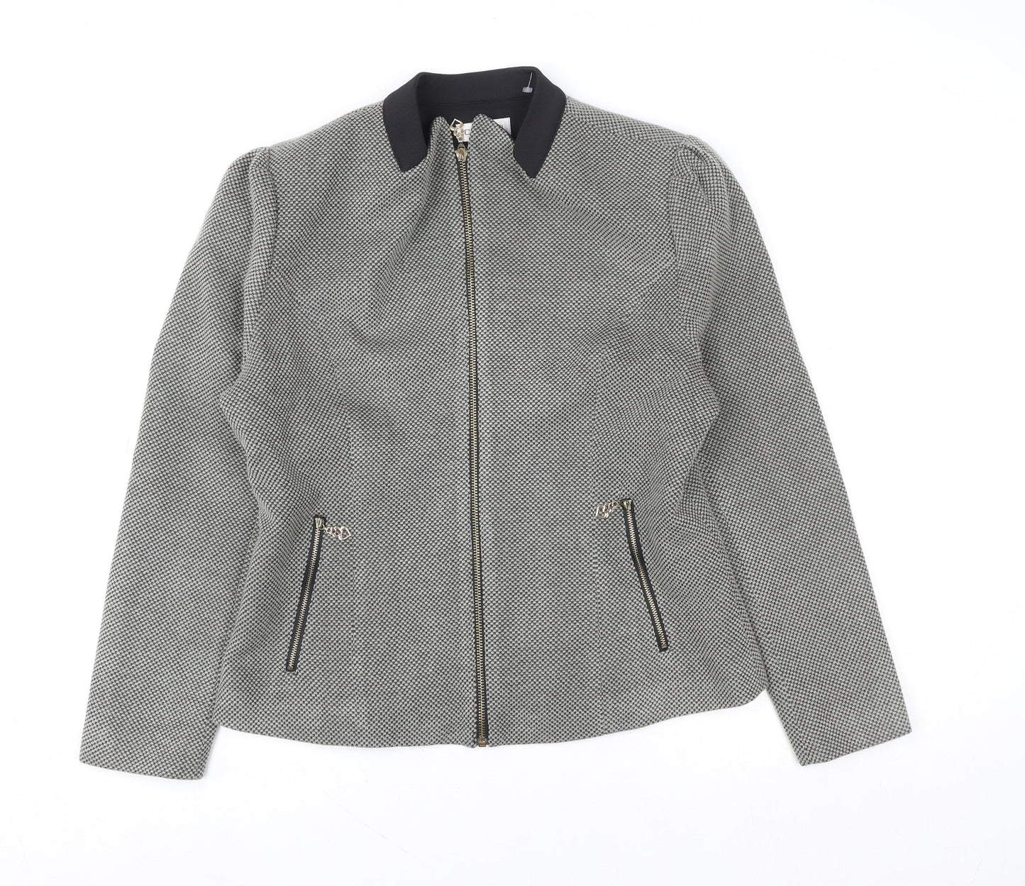 Womens UK Size 16 Chianti Grey Bomber Jacket