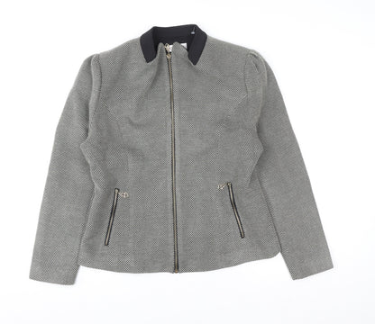 Womens UK Size 16 Chianti Grey Bomber Jacket