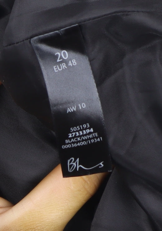 Womens UK Size 20 BHS Black Basic Jacket