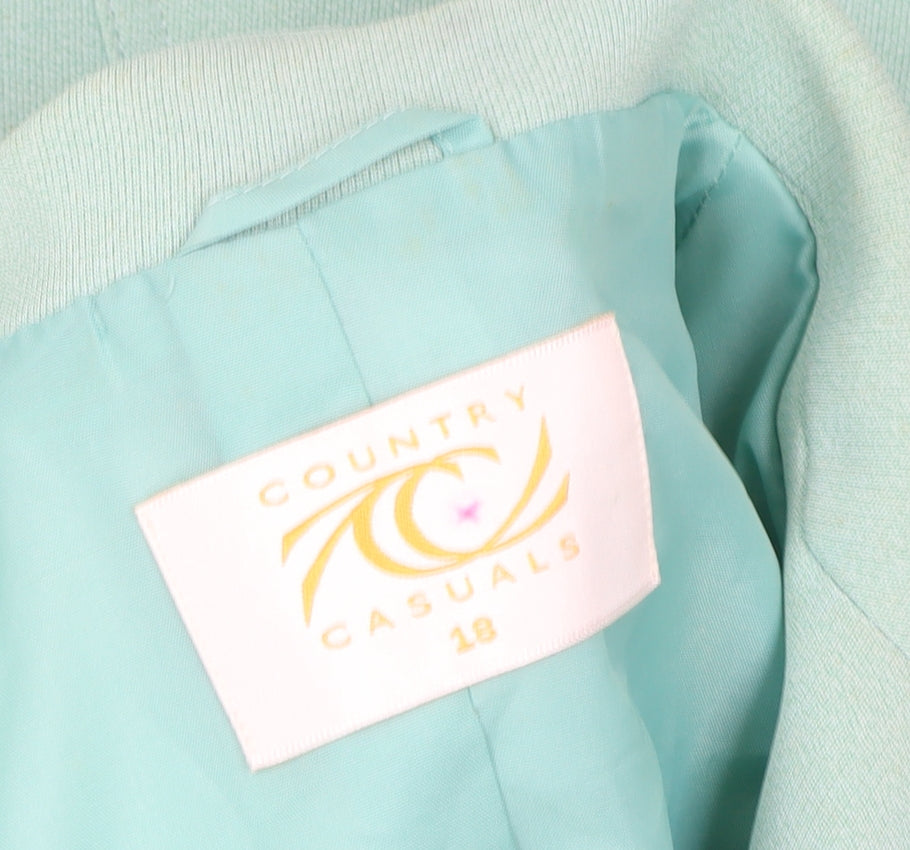 Womens UK Size 18 Country Casuals Green Overcoat