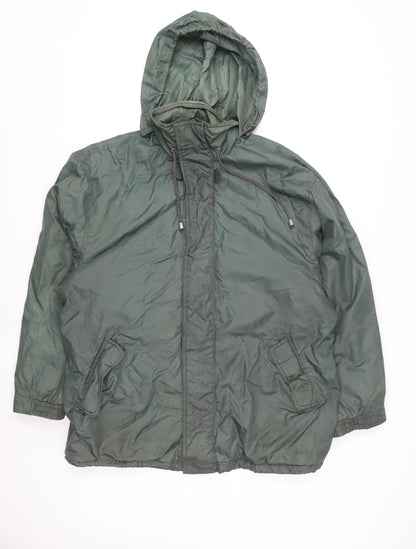 Mens UK Size M C&A Green Windbreaker Coat