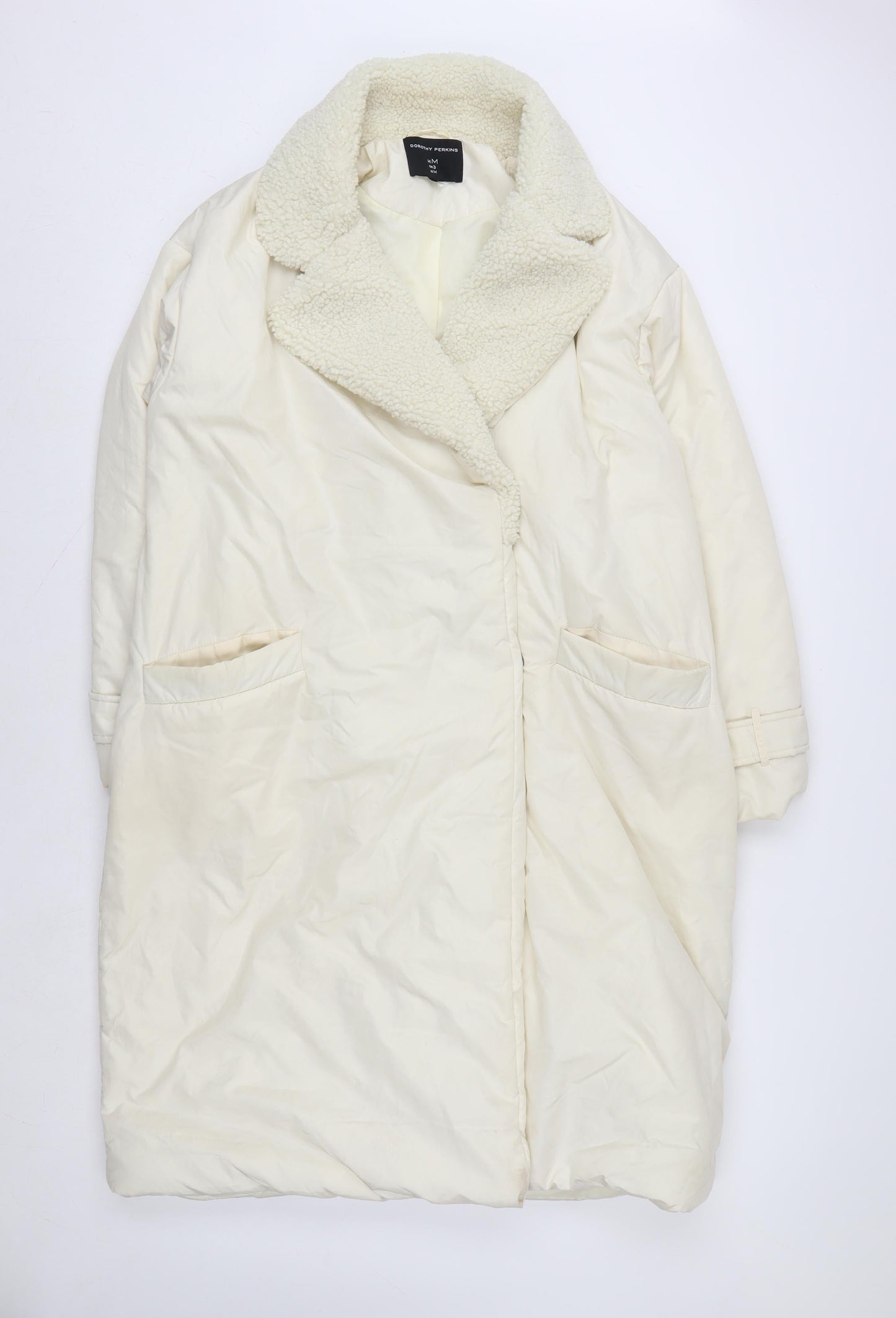 Womens UK Size M Dorothy Perkins Ivory Overcoat