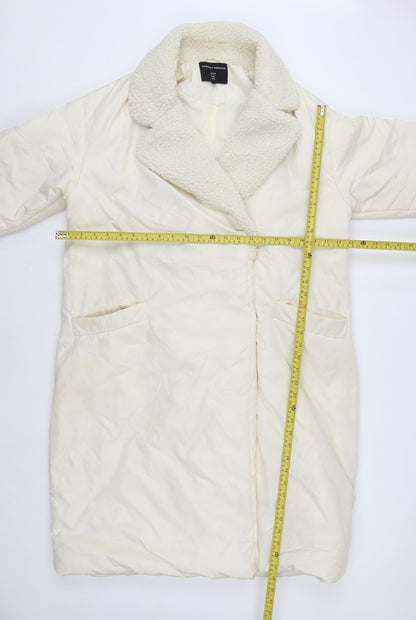 Womens UK Size M Dorothy Perkins Ivory Overcoat