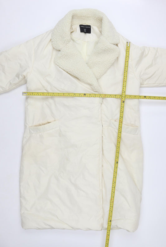 Womens UK Size M Dorothy Perkins Ivory Overcoat