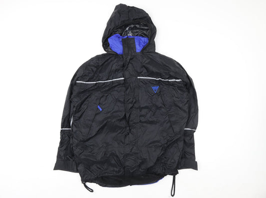 Mens UK Size XS Viga Black Windbreaker Coat