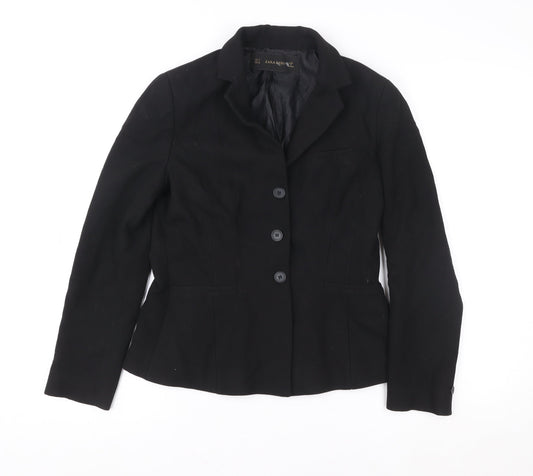 Womens UK Size 10 Zara Basic Black Blazer