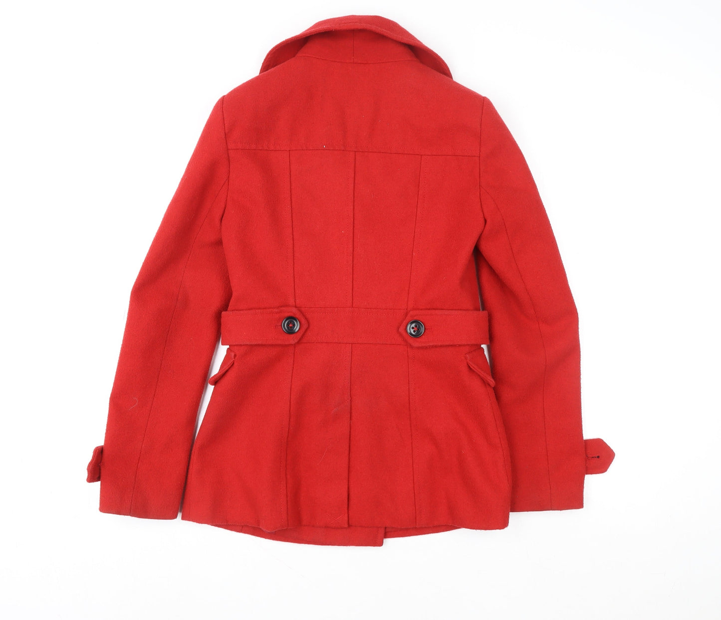 Womens UK Size 10 Warehouse Red Pea Coat