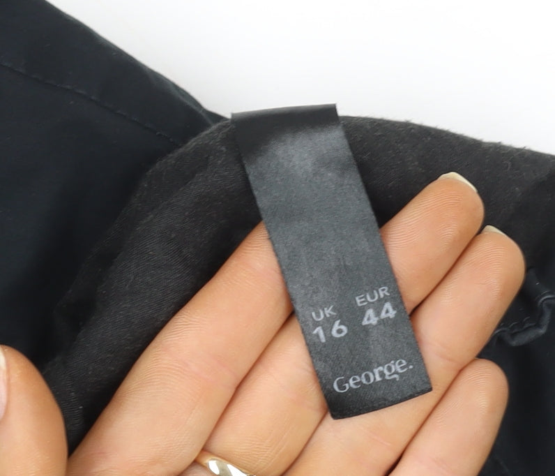 Mens UK Size 44 George Black Parka Coat