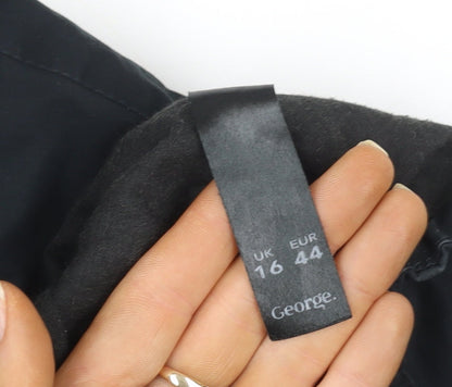 Mens UK Size 44 George Black Parka Coat