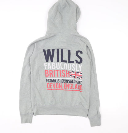 Mens UK Size M Jack Wills Grey Full Zip Hoodie