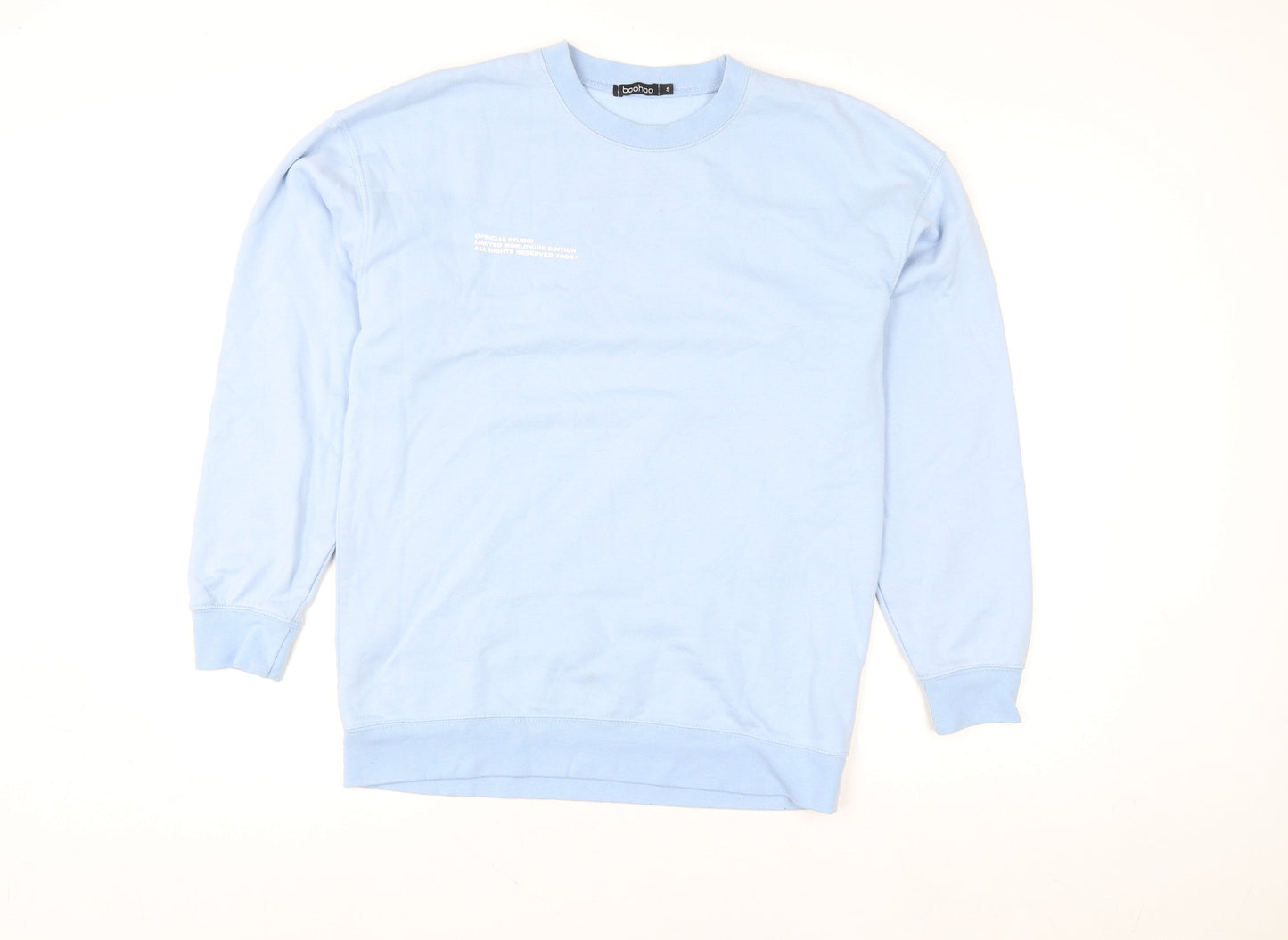 Womens UK Size S Boohoo Blue Pullover Sweatshirt