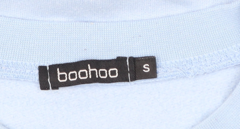 Womens UK Size S Boohoo Blue Pullover Sweatshirt
