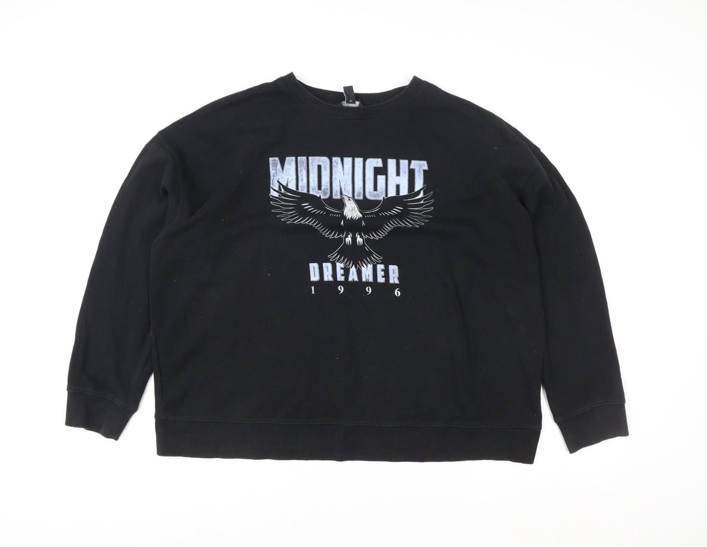 Womens UK Size L New Look Black Pullover Sweatshirt