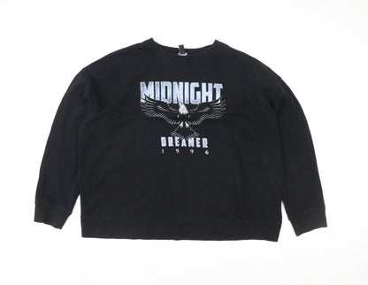 Womens UK Size L New Look Black Pullover Sweatshirt