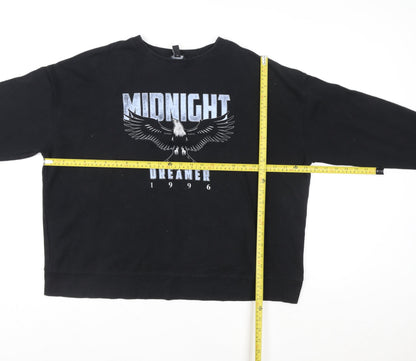 Womens UK Size L New Look Black Pullover Sweatshirt