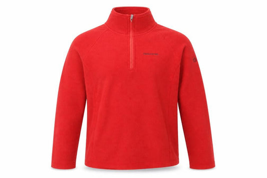 Front view of Craghoppers women’s red half zip fleece sweatshirt, size UK 10, regular fit