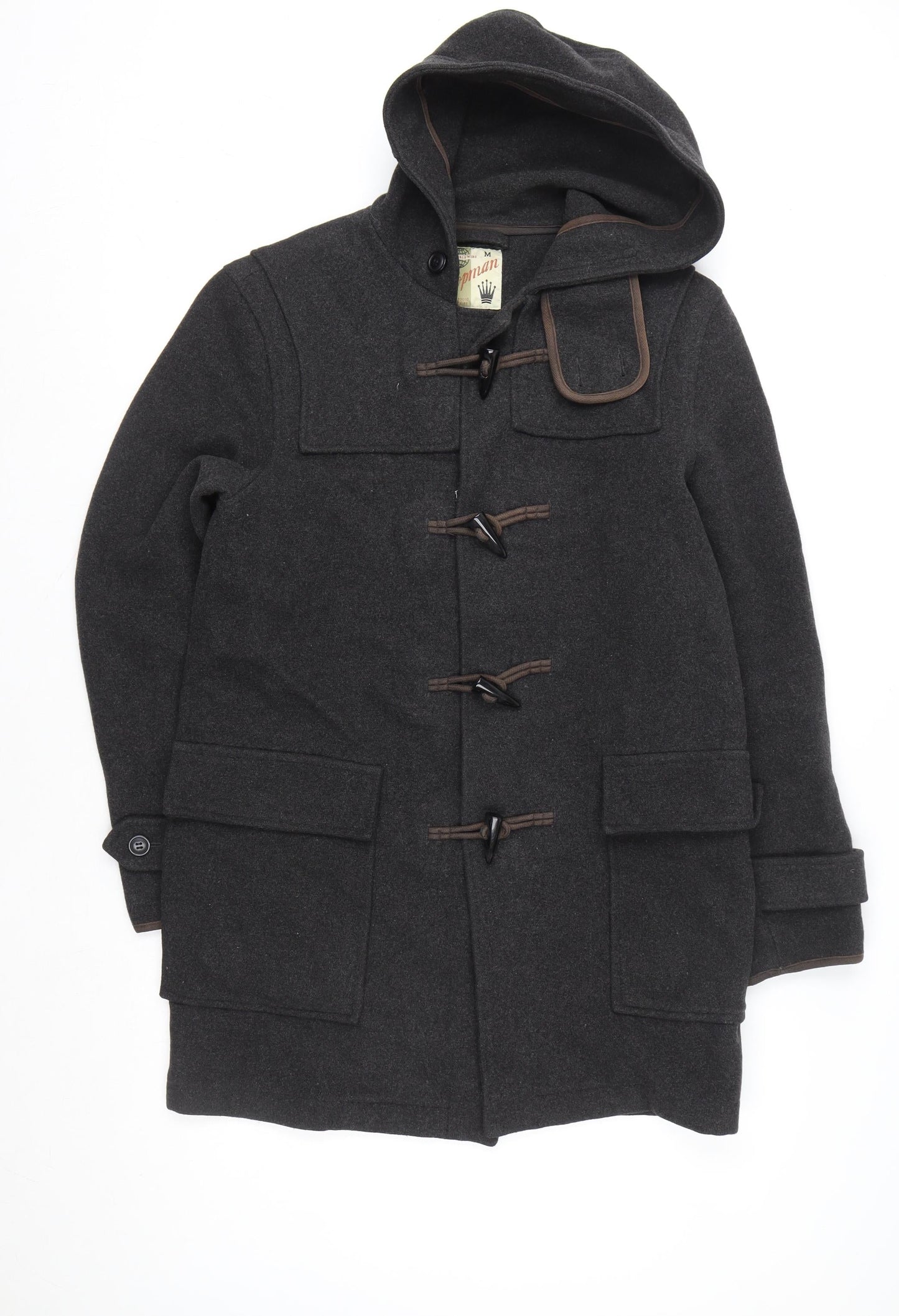 Unisex Adults UK Size M Topman Black Duffle Coat