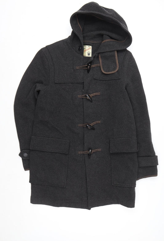 Unisex Adults UK Size M Topman Black Duffle Coat