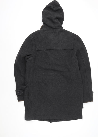 Unisex Adults UK Size M Topman Black Duffle Coat