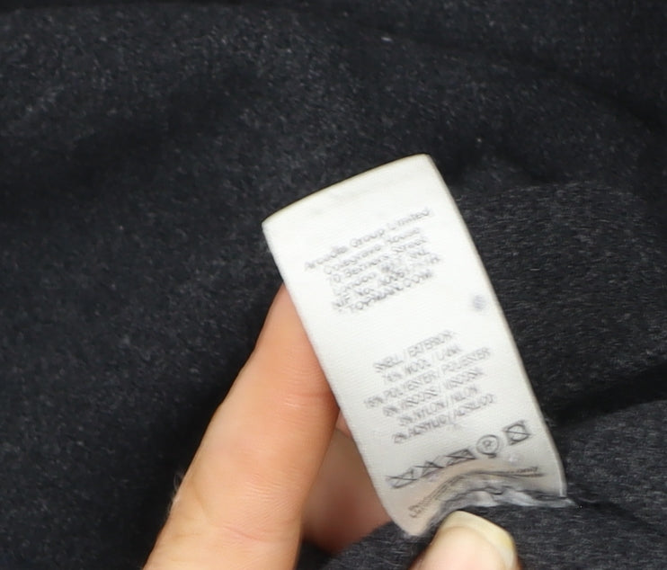 Unisex Adults UK Size M Topman Black Duffle Coat