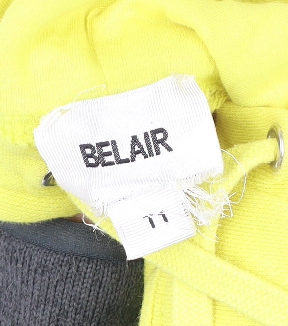 Womens UK Size S Bel Air Yellow Pullover Hoodie