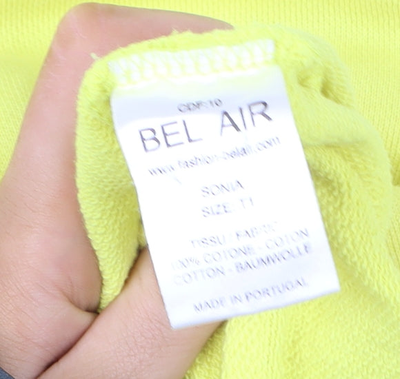 Womens UK Size S Bel Air Yellow Pullover Hoodie