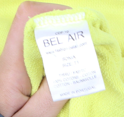 Womens UK Size S Bel Air Yellow Pullover Hoodie