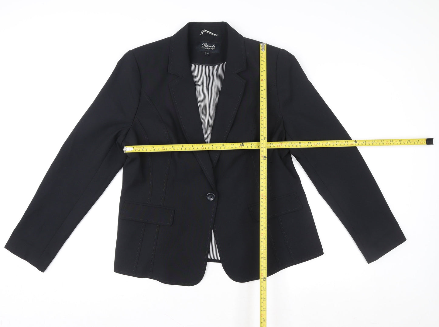 Womens UK Size 16 Peacocks Regular Black Blazer
