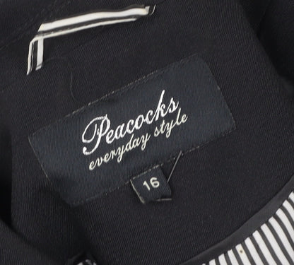 Womens UK Size 16 Peacocks Regular Black Blazer