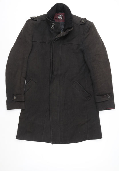 Mens UK Size L Zara Man Black Overcoat