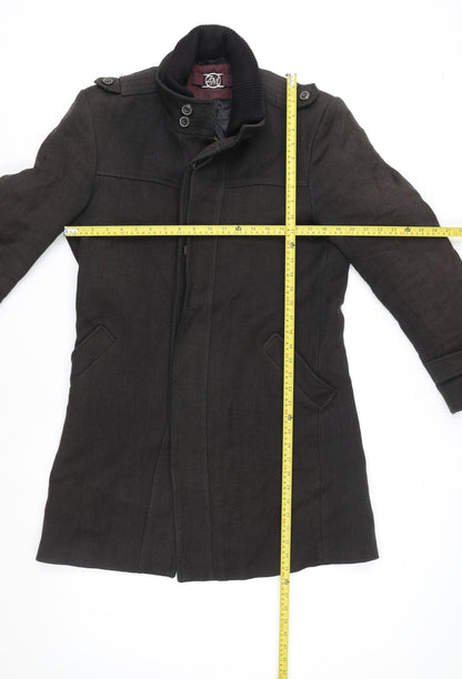 Mens UK Size L Zara Man Black Overcoat