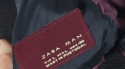 Mens UK Size L Zara Man Black Overcoat